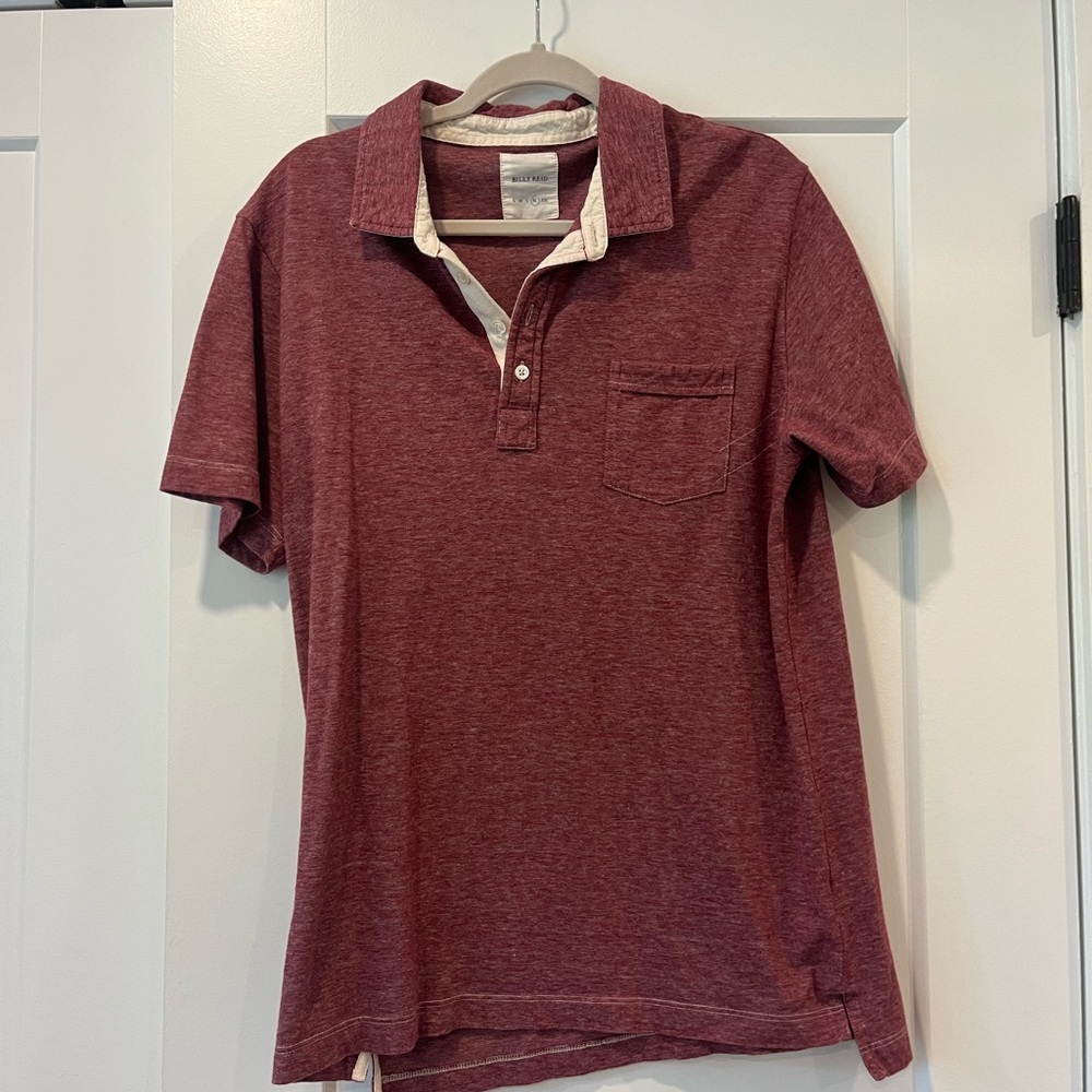 Billy Reid Maroon Polo Shirt